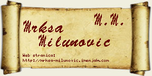 Mrkša Milunović vizit kartica